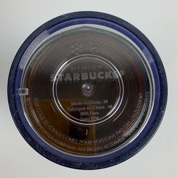 STARBUCKS 2017 Cherry Blossoms Black Floral Tumbler Cold Cup Venti 24oz No Straw - Picture 4 of 6